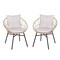 Flash Furniture Tan Rattan Rope Chairs - Light Gray Cushions, PK 2 TW-VN017-TAN-GG - alternate 3